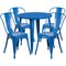Emma and Oliver Commercial Grade 30" Round Metal Indoor-Outdoor Table Set with 4 Cafe Chairs